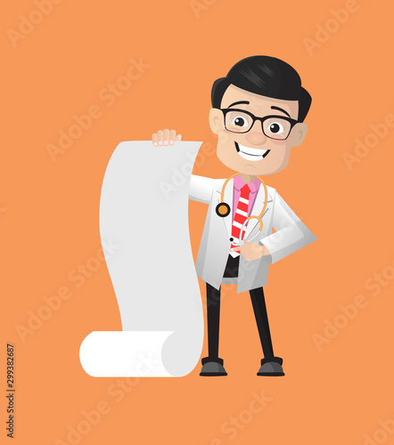 Surgeon - Showing a Paper Scroll