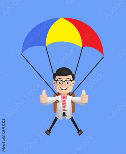 Surgeon - Successful Landing with Parachute