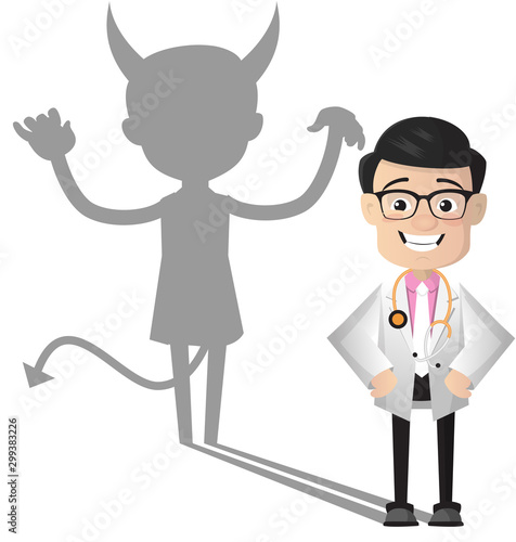 Surgeon - Devil person Standing with Fake Smile