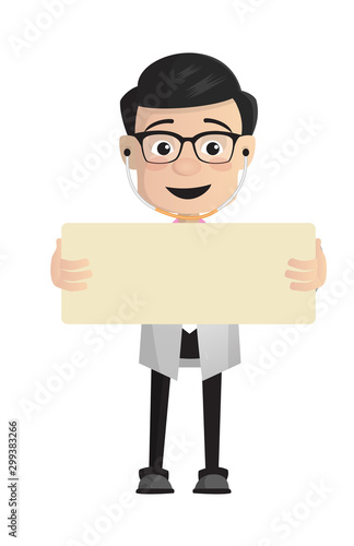 Surgeon - Standing with Message Board