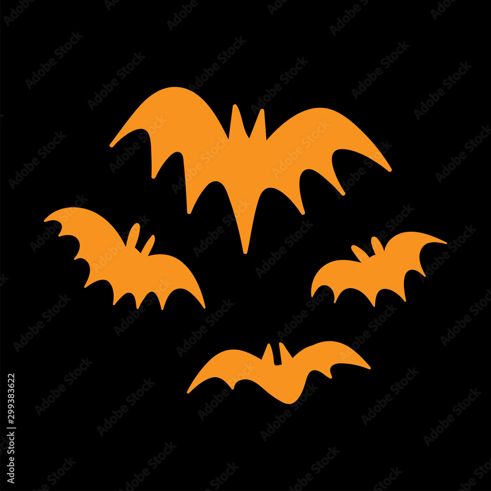 Fototapeta premium Vector bats collection. Halloween scary animal vector set.