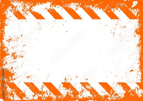 Traffic and Caution Warning Sign. Grunge Background