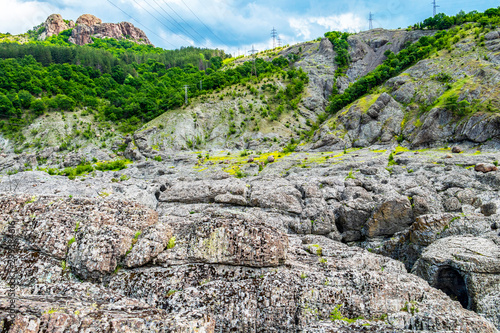 Devil's Canyon or Sheitan Dere rocks on Arda River, Kardzhali Province, Bulgaria, selective focus, blurred background photo