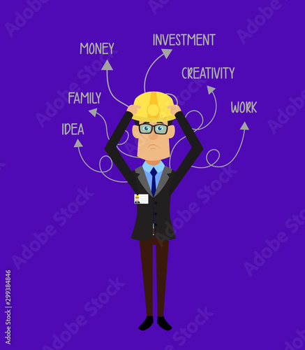 Technician Engineer Worker - With Various Thoughts