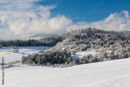 Frozen snow-covered landscape, fairytale winter in central Slovakia, Europe © Filip