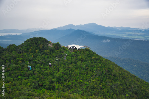 Panoramic pictures of the peaks of Gunung Mat Chincang Mountain with the famous Langkawi Cable Car
