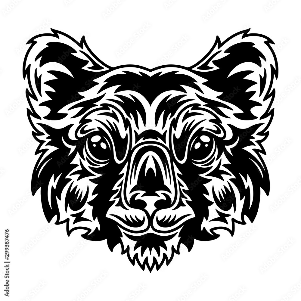 Fototapeta premium Koala face. Design element for poster, card, banner.