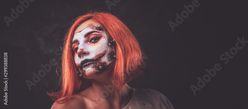 Portrait of ginger girl in ...