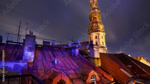 Roofs of the Old Riga and Saint Peter's church
