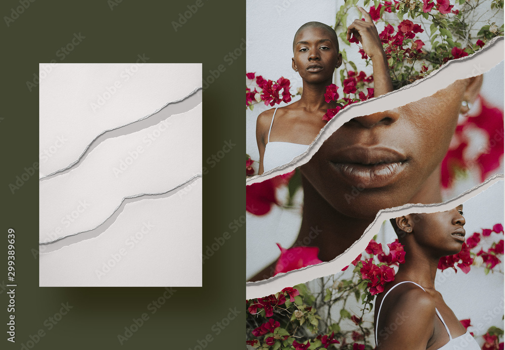 Ripped Paper Collage Photography Mockup Stock Template | Adobe Stock