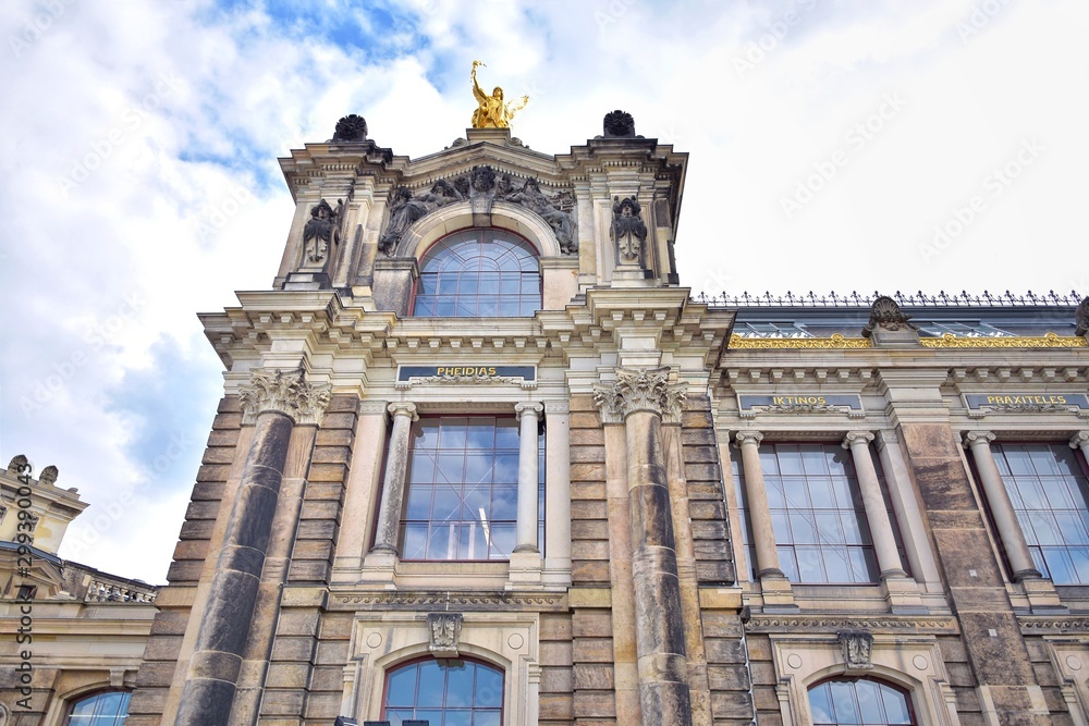 Dresden, Germany - May 2019. The historic old town of Dresden Saxonia. View on famous tourist attraction in the center of Dresden, Germany. elegant baroque Dresden.