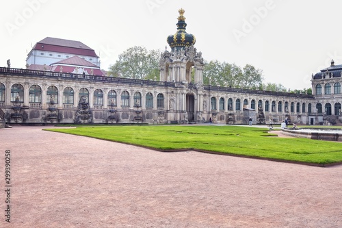 Dresden, Germany - May 2019. The historic old town of Dresden Saxonia. View on famous tourist attraction in the center of Dresden, Germany. elegant baroque Dresden. Dresden Cathedral of the Holy Trini