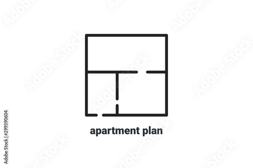 Logotype of apartment planning. Icon for sale and rent of real estate, apartments