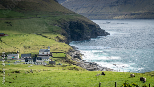 Vidareidi village, Vidoy island, Faroe Islands, Denmark. photo