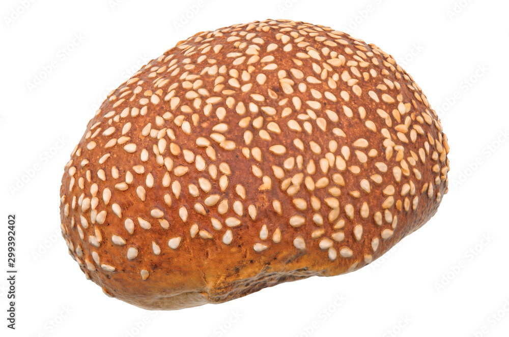 Rye bun with sesame or buckwheat bun 3d rendering with realistic texture Rye bun with sesame or buckwheat bun 3d rendering with realistic texture