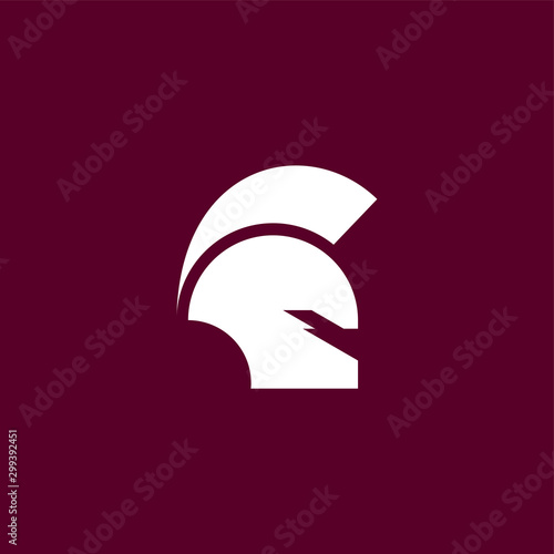 Spartan logo design template , Helmet logotype design concept ,Vector illustration