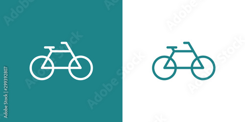 bicycle vector logo design template line flat  element walk eco transport.