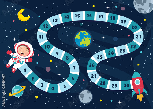 Numbers Boardgame Illustration For Children Education