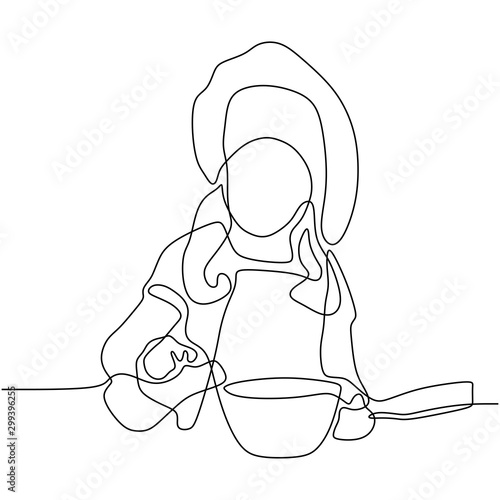 Girl cooking food continuou...