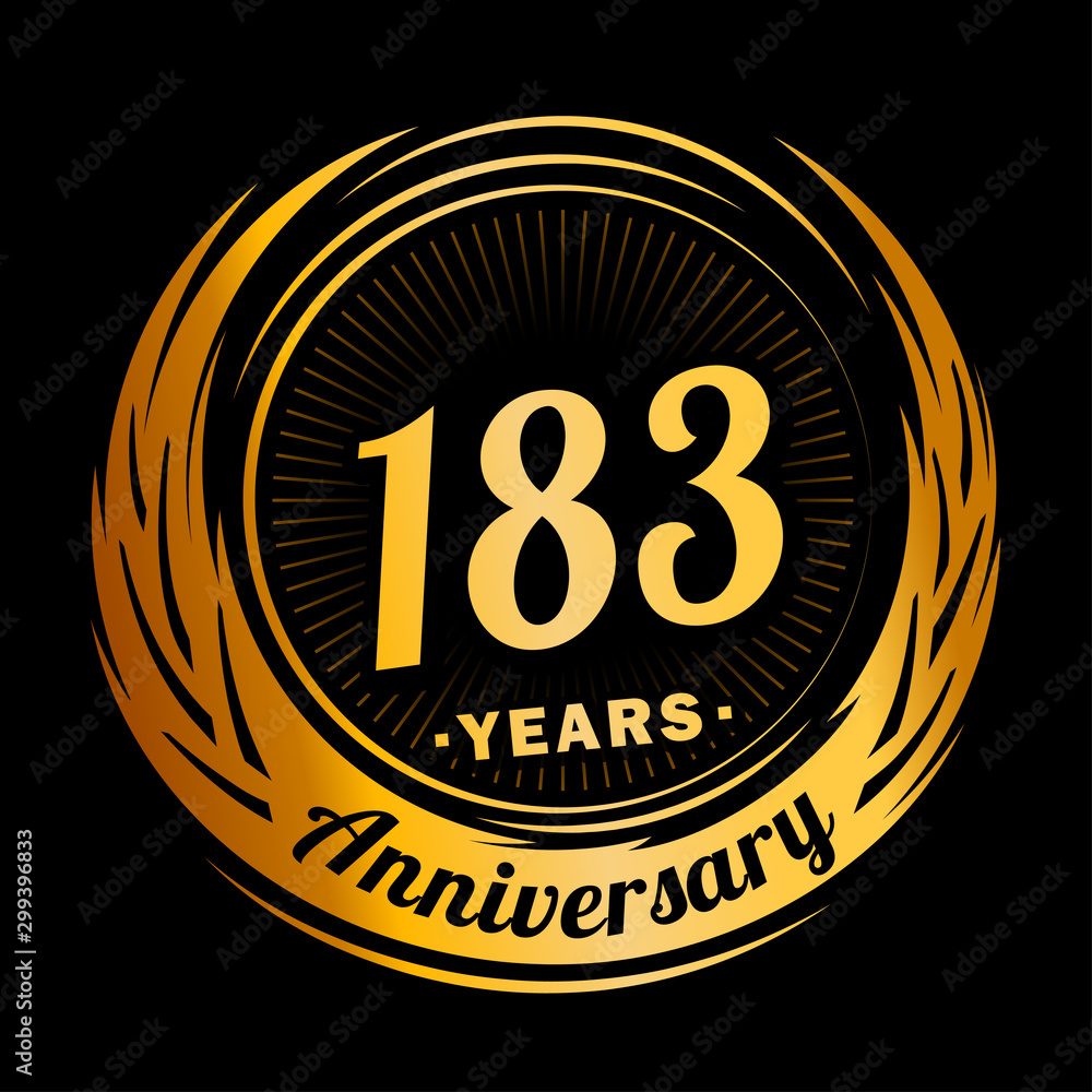 183 years anniversary. Anniversary logo design. One hundred and eighty-three years logo.