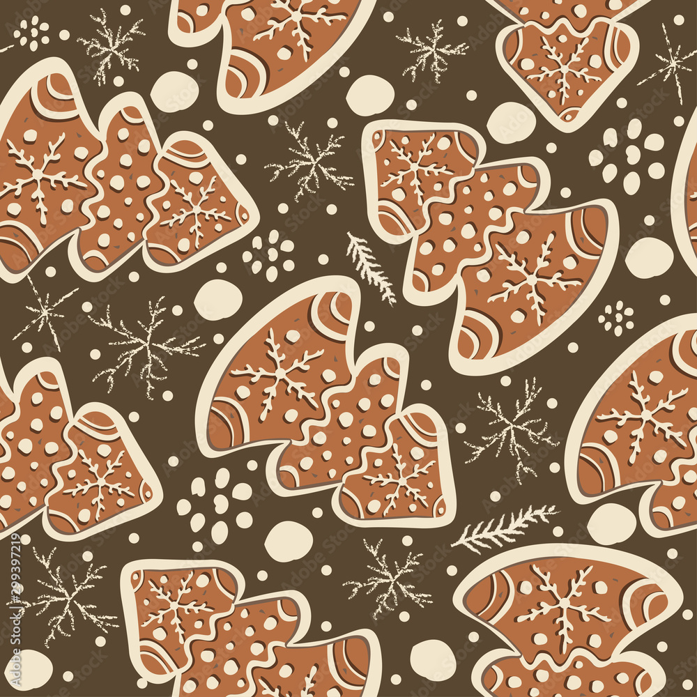 Gingerbread cookie seamless background. Creative Design. Gingerbread cookie seamless background. Creative Design.