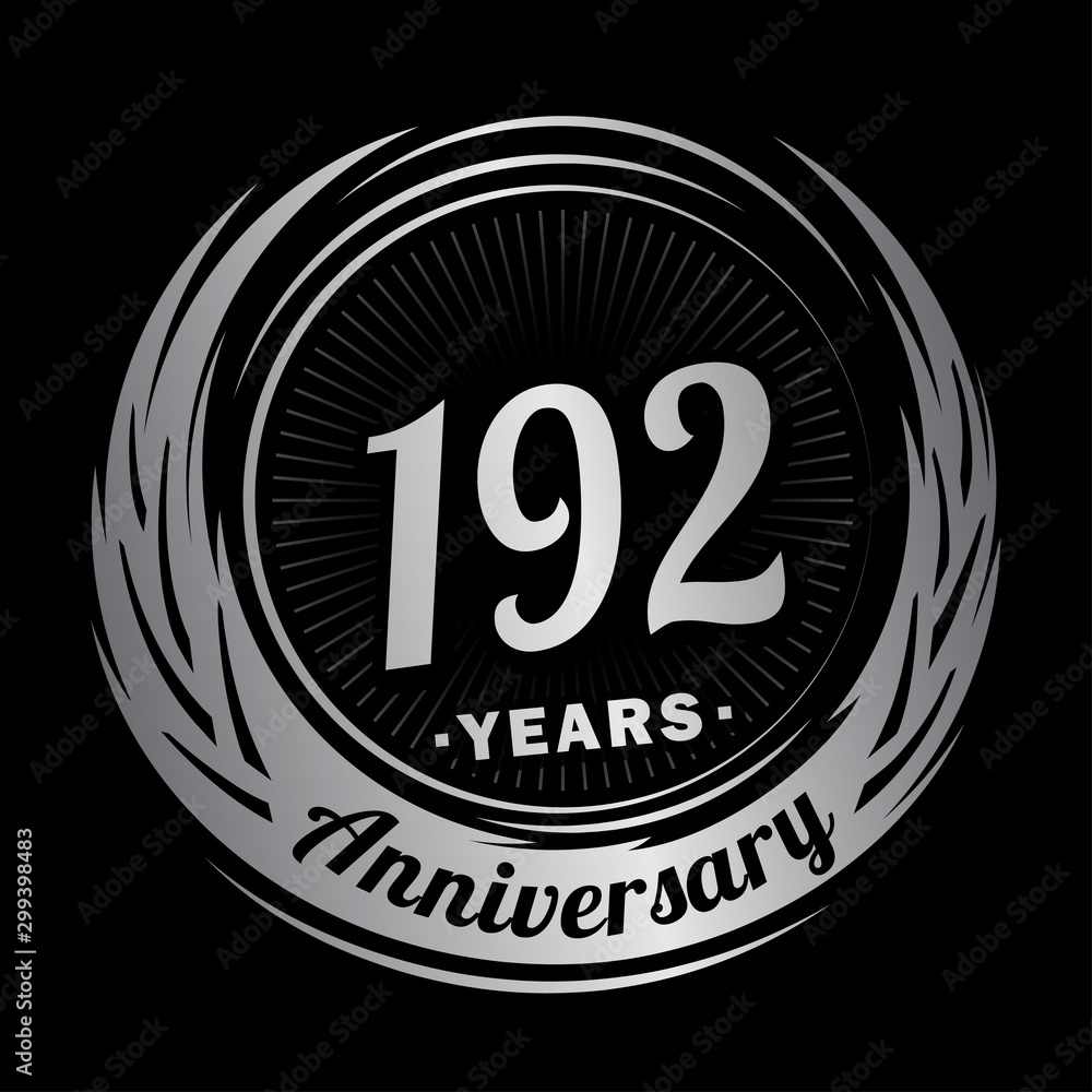 192 years anniversary. Anniversary logo design. One hundred and ninety-two years logo.