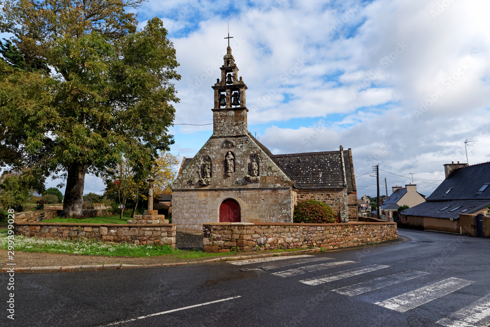  Perros Hamon chapel in Brittany region. Cote d' Armor