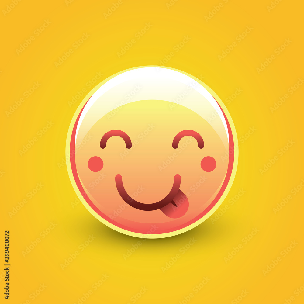 Fototapeta premium Tongue sticking out face emoticon
