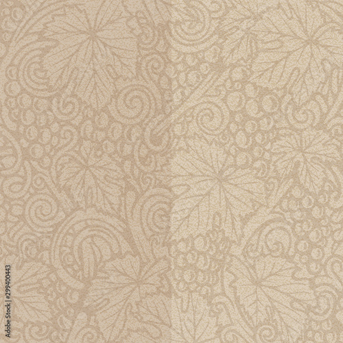 Vineyard. Vineyard engraving style drawing background and pattern. Grape, vine and leafs hand drawn vector illustration. Part of set.