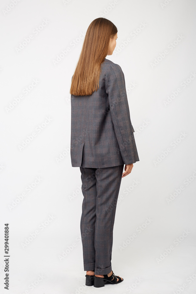 Girl with a gray business suit Girl with a gray business suit