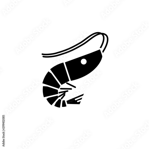 Shrimp silhouette icon isol...