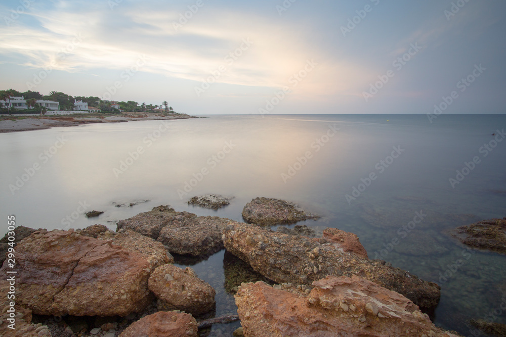 Sunset Denia coast Alicante province Spain