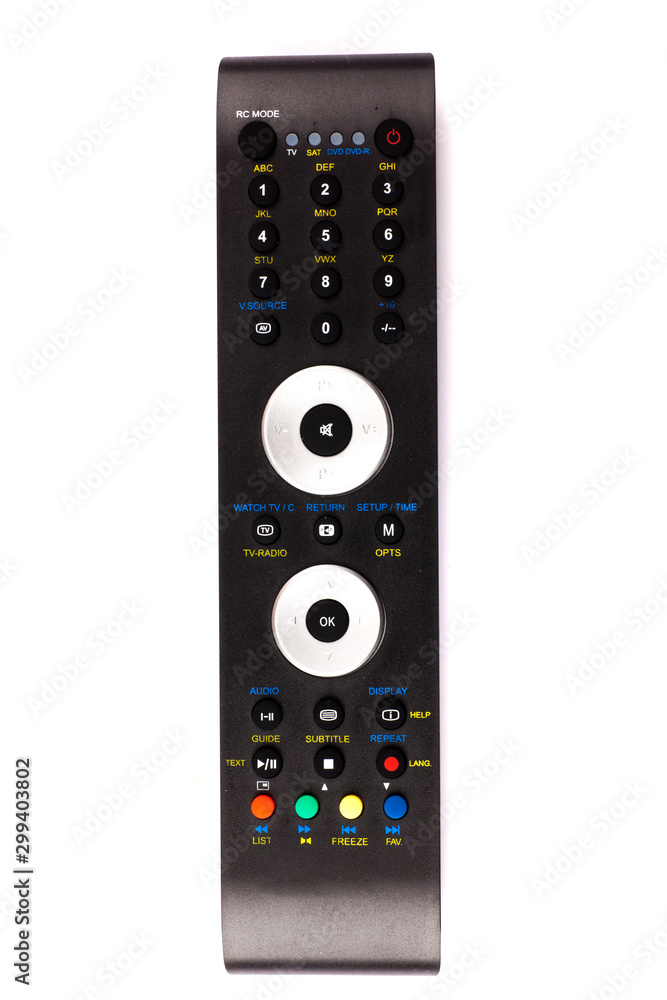 Fototapeta premium unnamed tv remote control on white background
