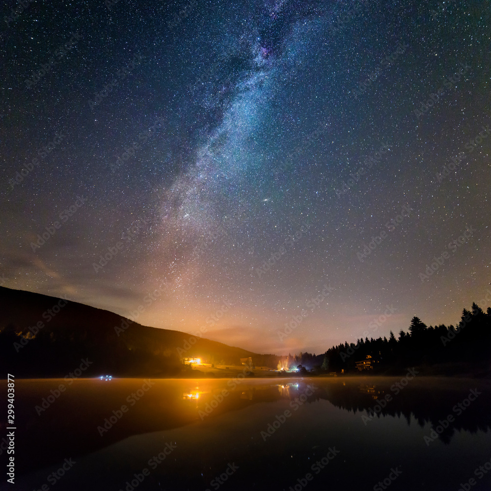 Milky Way reflects off water, Krpacovo, Low Tatras, Slovakia