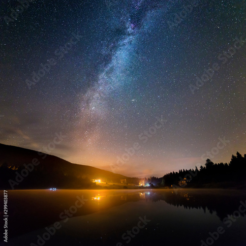Milky Way reflects off water, Krpacovo, Low Tatras, Slovakia