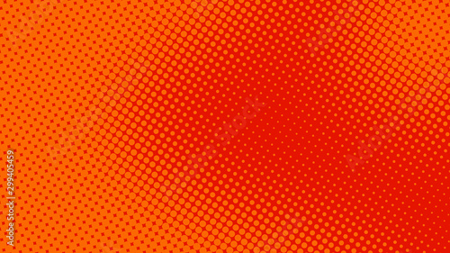 Orange red pop art background in retro comic style with halftone dots design, vector illustration eps10 photo