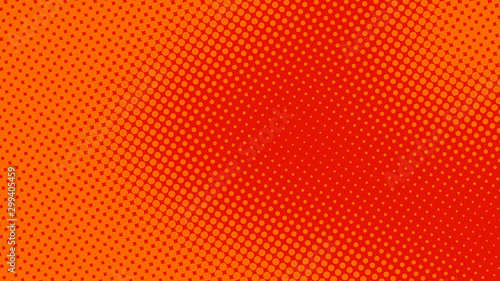 Orange red pop art background in retro comic style with halftone dots design, vector illustration eps10