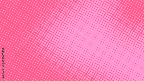 Fotografia Baby pink pop art background in retro comic style with halftone dots design, vec