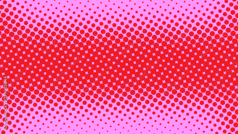 Plakat Różowy i czerwony wystrzał sztuki tło w retro komiczce projektuje z halftone kropek projektem, wektorowa ilustracja eps10