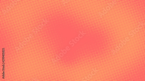 Pastel orange and red pop art background in retro comic style with halftone dots design, vector illustration eps10