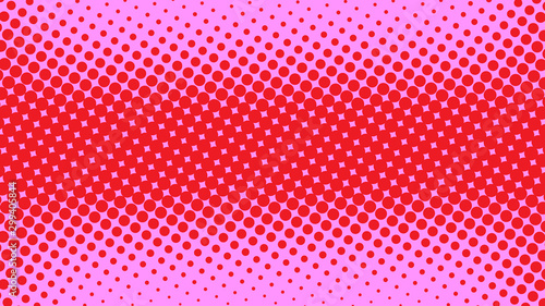 Pink and red pop art background in retro comic style with halftone dots design, vector illustration eps10