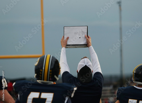 Canvas Print high school football offensive play diagram