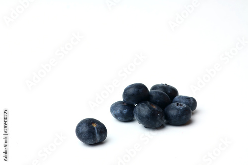 a group of blueberry on white background