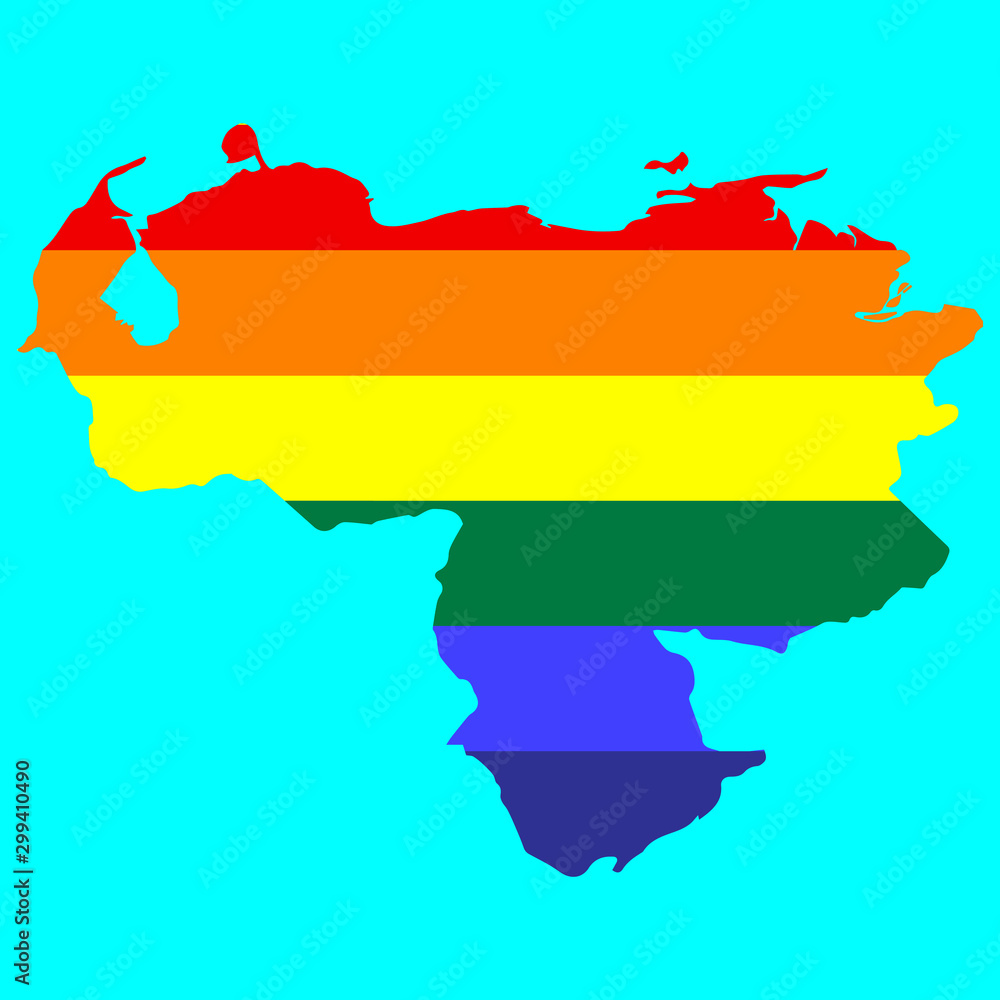 LGBT flag map of Venezuela vector LGBT flag map of Venezuela vector