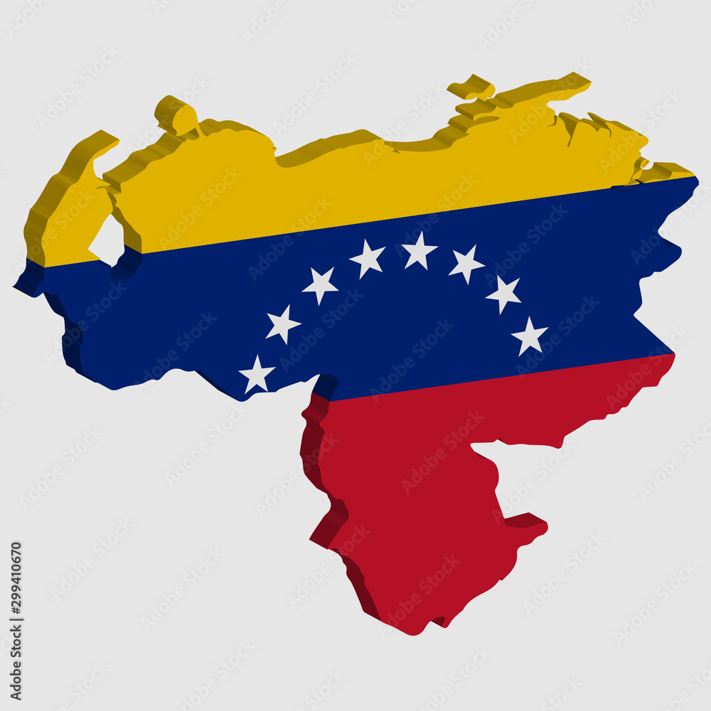 Fototapeta premium Venezuela map flag 3D Vector illustration eps 10