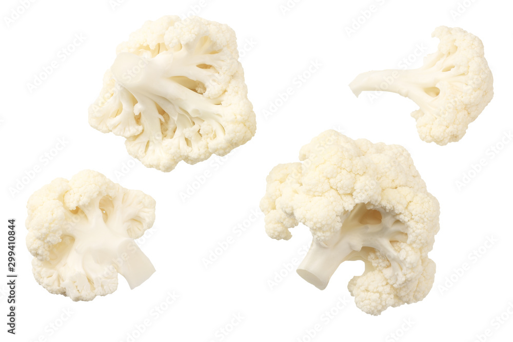 Cauliflower isolated on a white background. top view Cauliflower isolated on a white background. top view