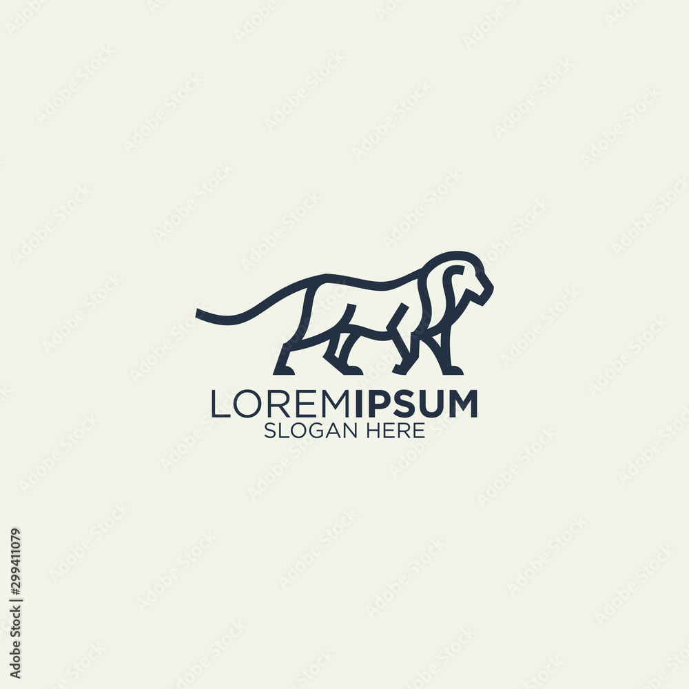 Outline lion logo design vector Outline lion logo design vector