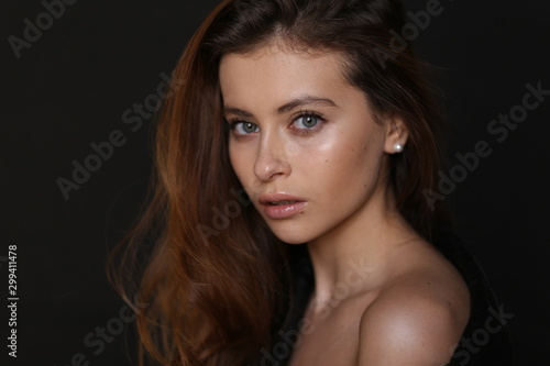 Beautiful young female brunette model