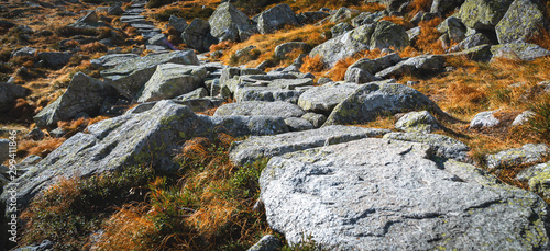 Fototapeta Naklejka Na Ścianę i Meble -  Mountain stone background. Autumn in the mountains.