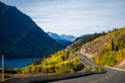 Scenic fjord road from Yukon to Alaska
